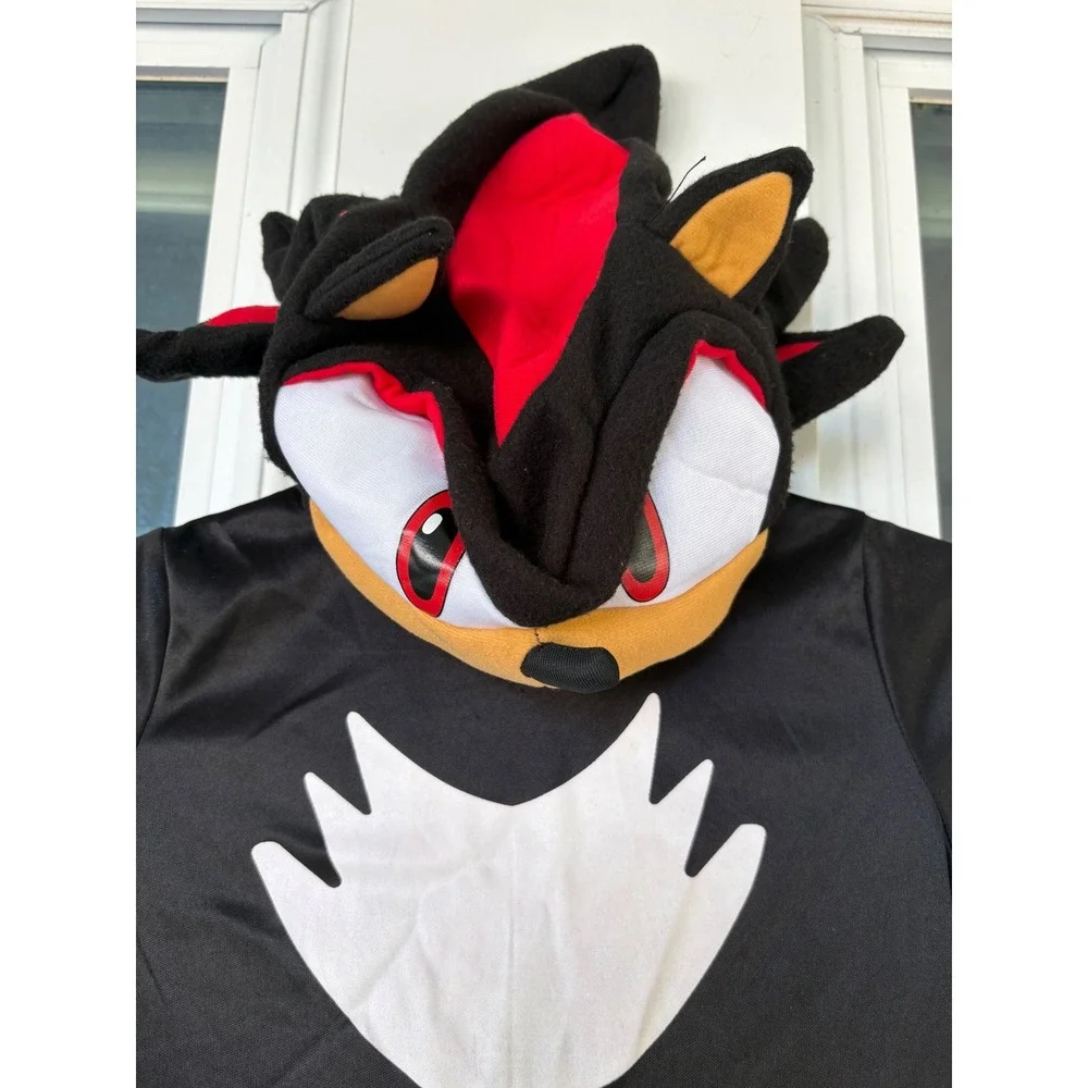 Sonic Shadow the Hedgehog Costume Boys Large Black Excellent Cosplay Jumpsuit